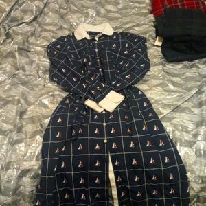 Brooks Brothers, long sleeve, Size 2, Navy blue with white colar